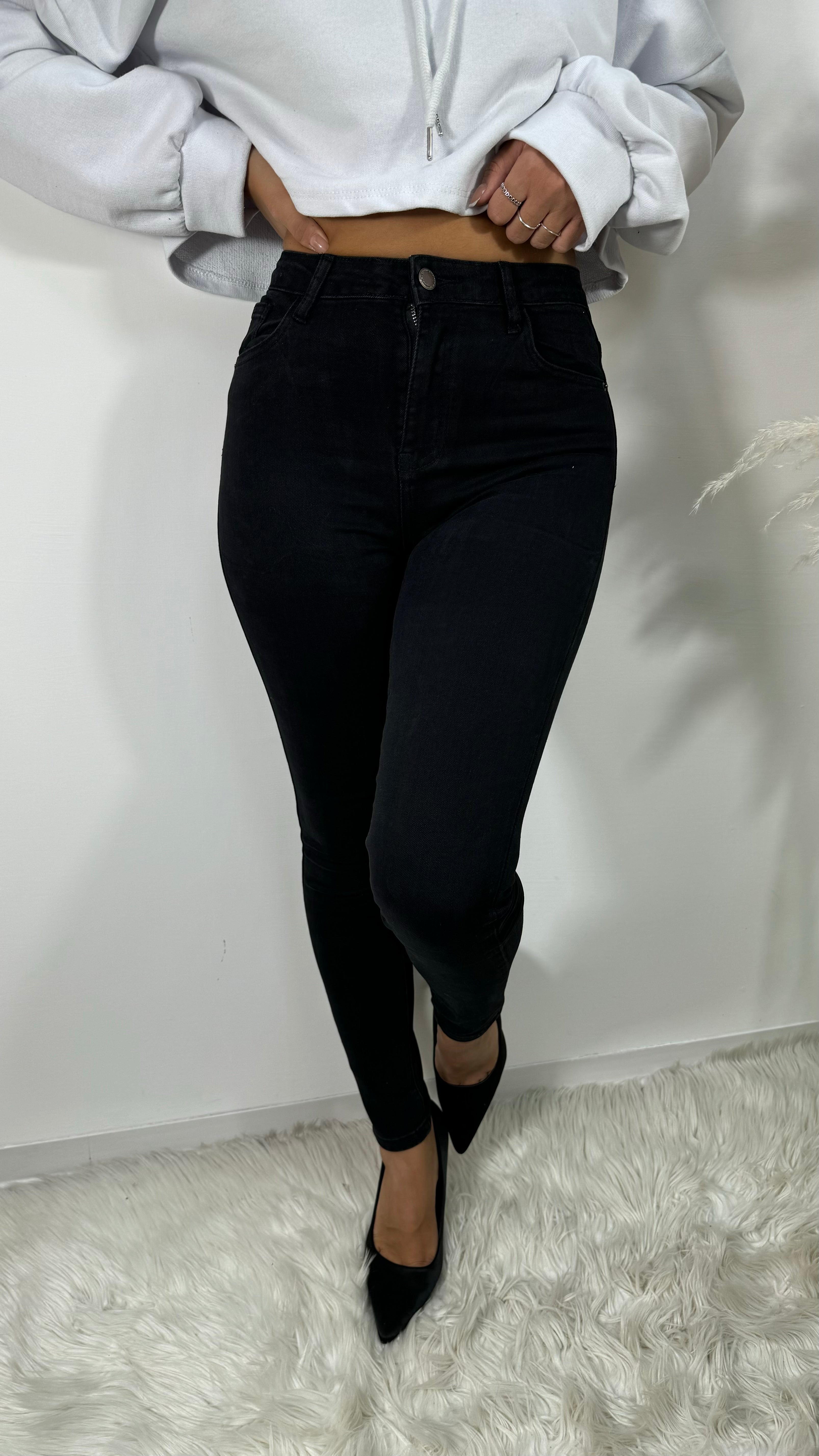 Jeans Skinny nero(t235)